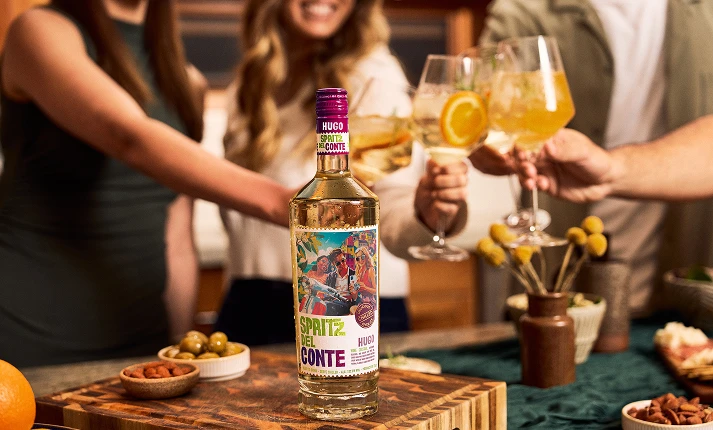 People cheersing glasses of Hugo Spritz