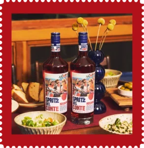 Two bottles of Spritz Del Conte Negroni